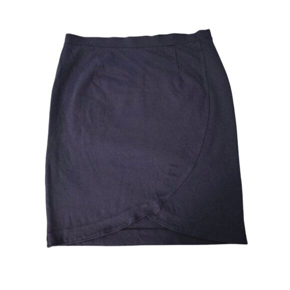 Maurices Navy Blue Pull On Stretch Knit Midi Pencil Skirt Size Large - Picture 1 of 10